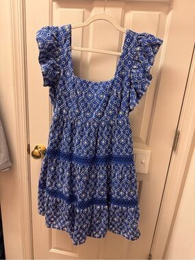 Lilly Pulitzer size 8 royal blue with white embroidery dress